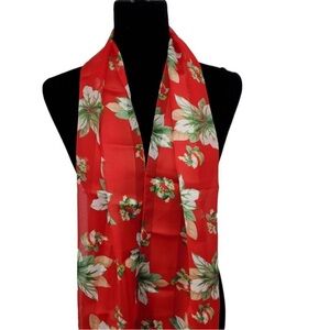 Floral Red Scarf